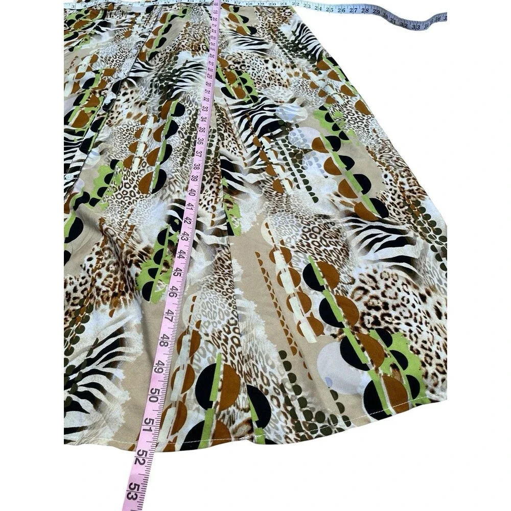 Safari Animal Print Maxi Shirt Dress Size 3X Zebra Cheetah Boho Button Front